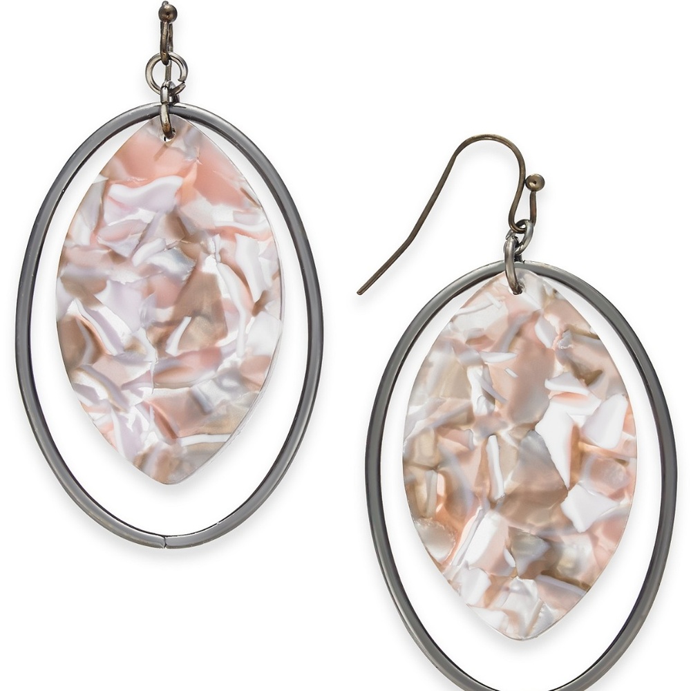 I.N.C. Hematite-Tone Oval Drop Earrings